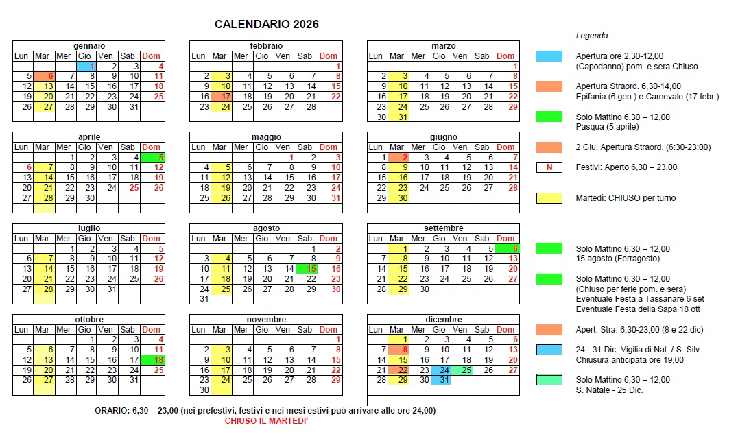 Calendario 2026